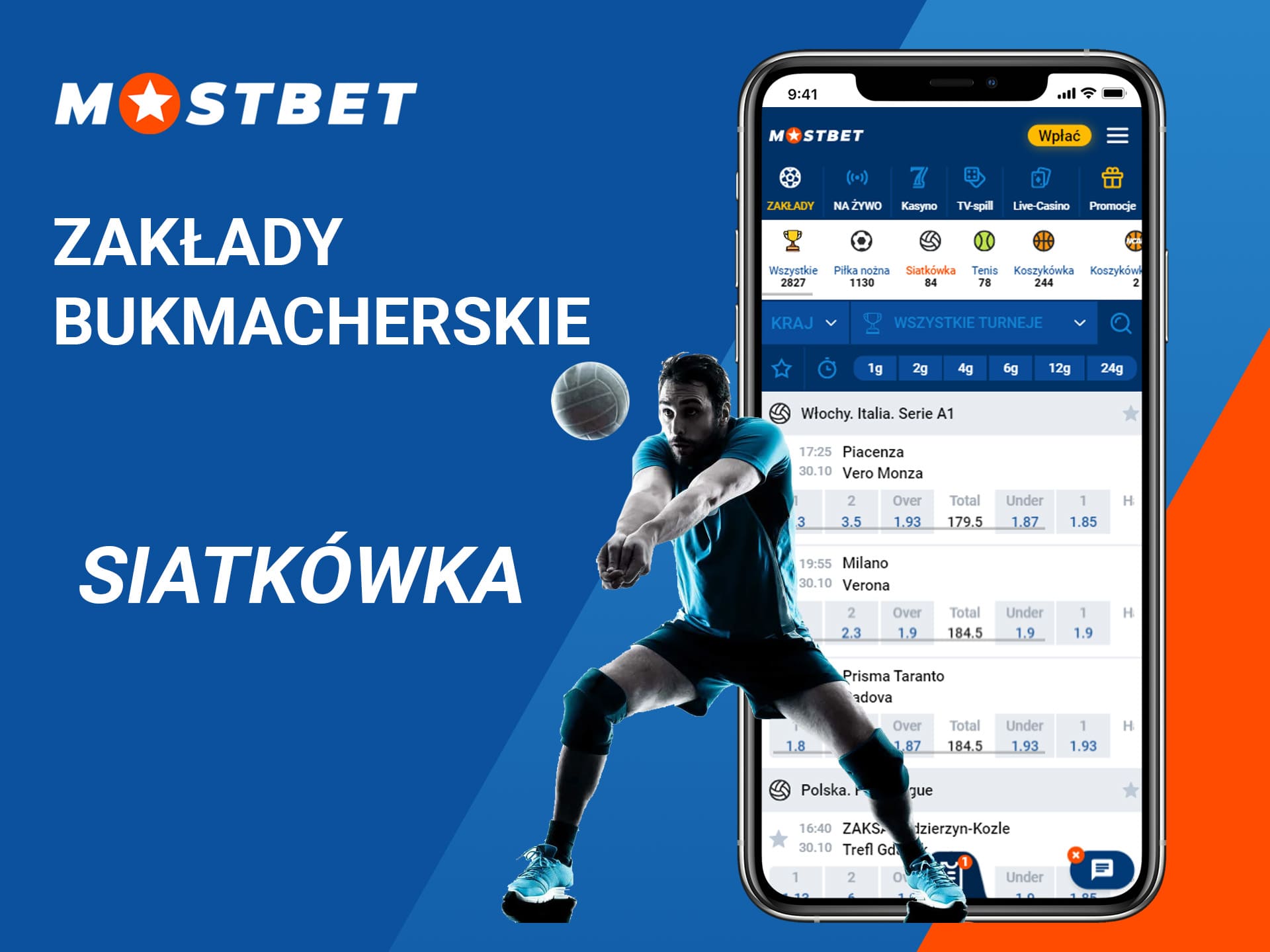 Zakłady bukmacherskie MostBet — siatkówka